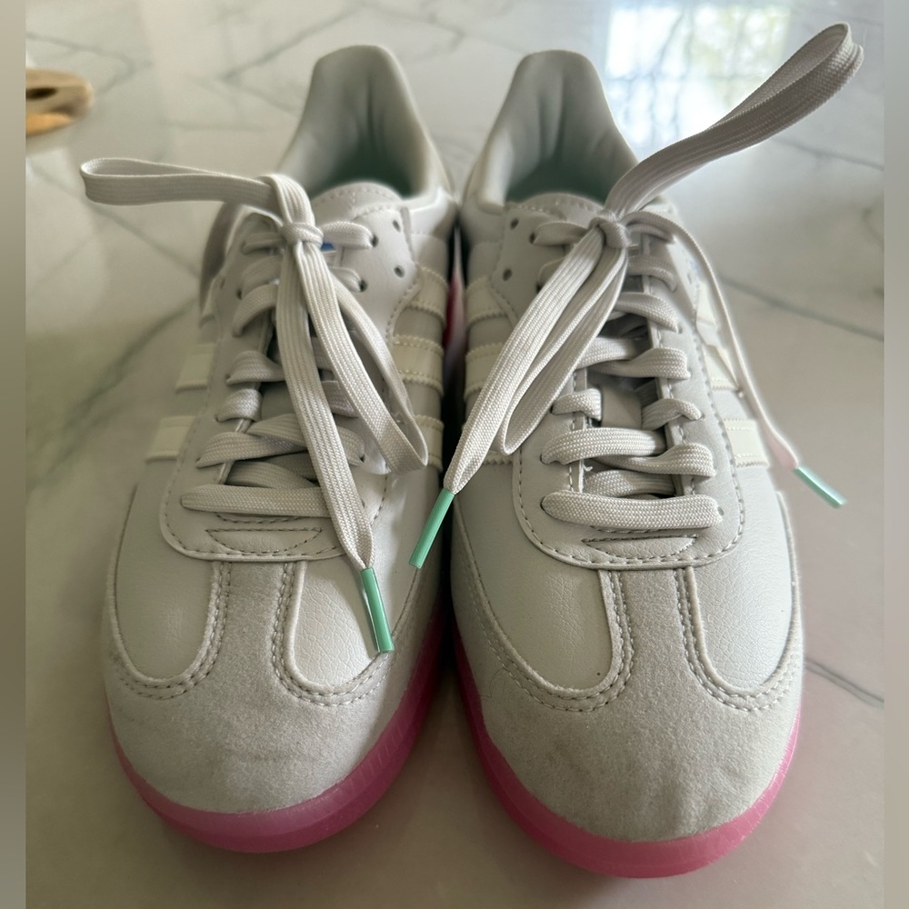 Adidas Velosamba vegan leather cycling shoes size 9 womens, gray lucid fuchsia - Picture 4 of 9